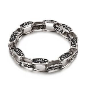 Pulseira De Titânio Estampada Hipster Acessório De Moda Masculina